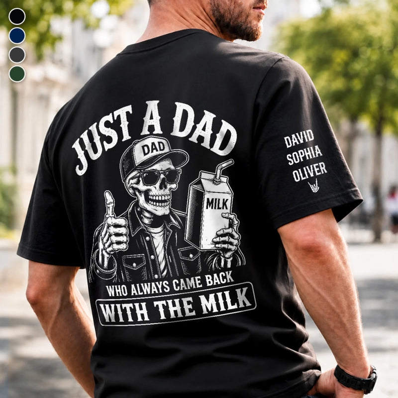 Custom Back Printed Shirt - Personalized  Father's Day Birthday Gifts For Dad, Grandpa - Just A Dad