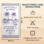 Custom Beach Towel - Personalized Retirement Gifts For Women, Men - Officially Off The Clock