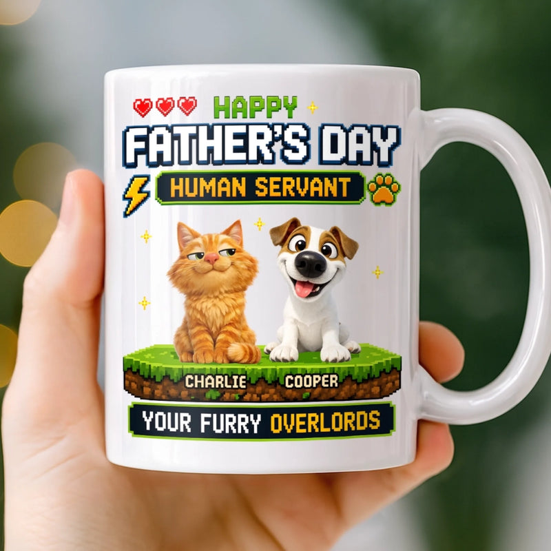 Custom Mug - Personalized Father's Day Birthday Gifts For Dog Cat Lovers, Dog Dad And Mom, Cat Owners - From Your Furry Overlords