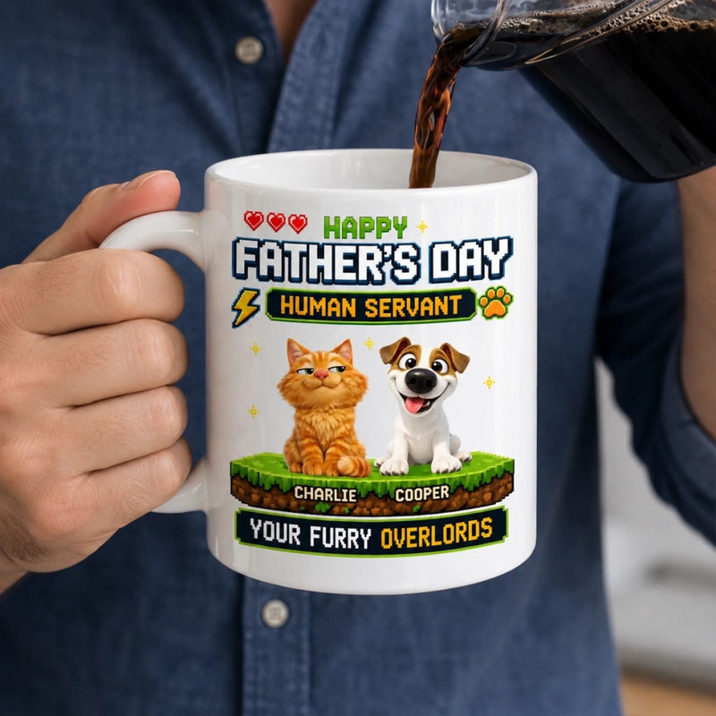 Custom Mug - Personalized Father's Day Birthday Gifts For Dog Cat Lovers, Dog Dad And Mom, Cat Owners - From Your Furry Overlords