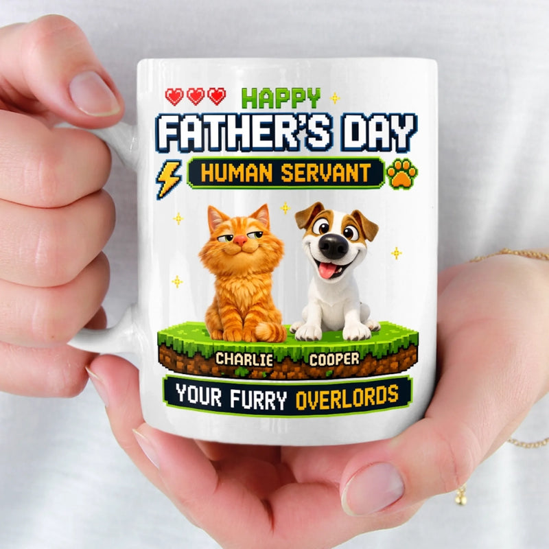 Custom Mug - Personalized Father's Day Birthday Gifts For Dog Cat Lovers, Dog Dad And Mom, Cat Owners - From Your Furry Overlords