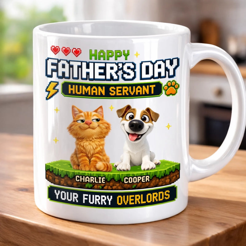 Custom Mug - Personalized Father's Day Birthday Gifts For Dog Cat Lovers, Dog Dad And Mom, Cat Owners - From Your Furry Overlords