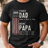 Custom T-shirt, Hoodie – Personalized Father's Day America 250th Anniversary Gifts For Dad, Grandpa – Started As Dad, Promoted To Grandpa