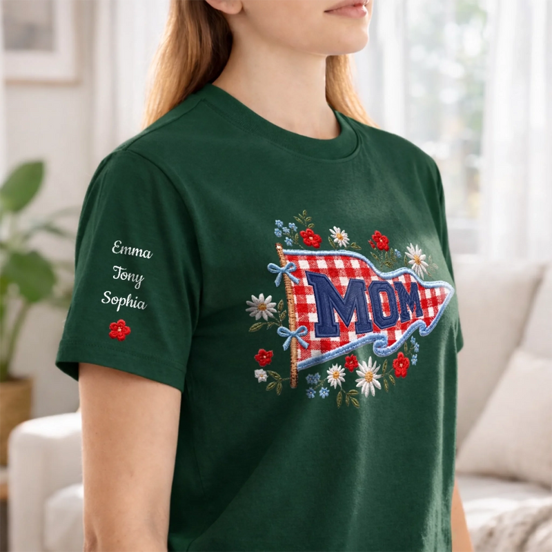 Custom Unisex T-Shirt With Design On Sleeve - Personalized Birthday Gifts For Mom, Grandma - A Mother’s Greatest Treasure