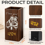 Custom Photo Pen Holder With Clock - Personalized Father's Day Birthday Gifts For Dad, Grandpa - Dad Makes Life Extraordinary