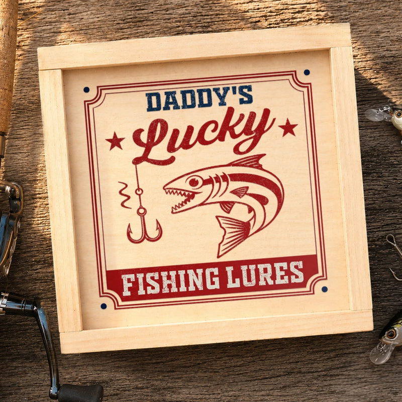 Custom Fishing Lure Gift Box - Personalized Father's Day Fishing Gifts For Fisherman, Dad, Grandpa - Fish More Worry Less