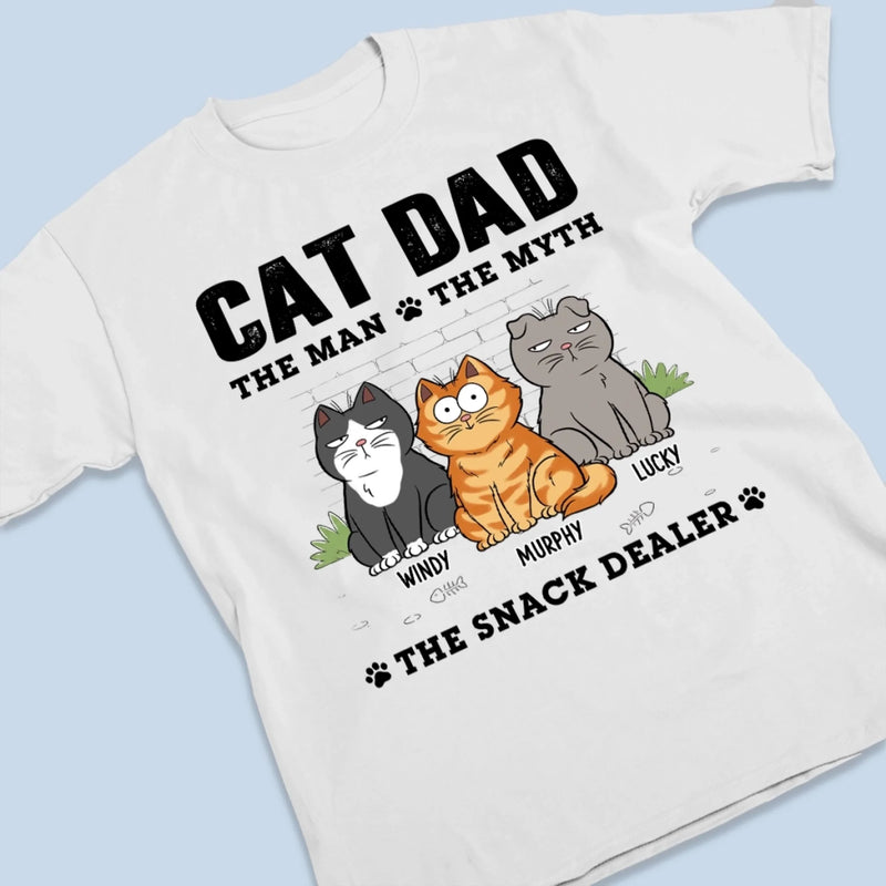 Custom T-shirt, Premium T-shirt, Hoodie - Personalized Father's Day Gifts For Cat Lovers, Cat Mom And Dad - The Man, The Myth, Cat Dad