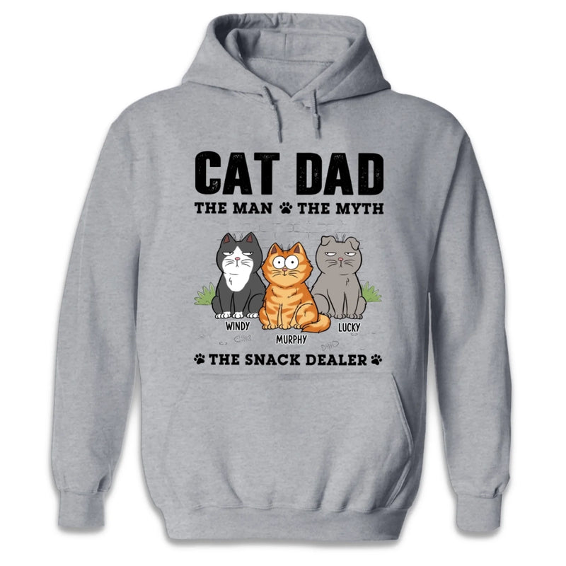 Custom T-shirt, Premium T-shirt, Hoodie - Personalized Father's Day Gifts For Cat Lovers, Cat Mom And Dad - The Man, The Myth, Cat Dad