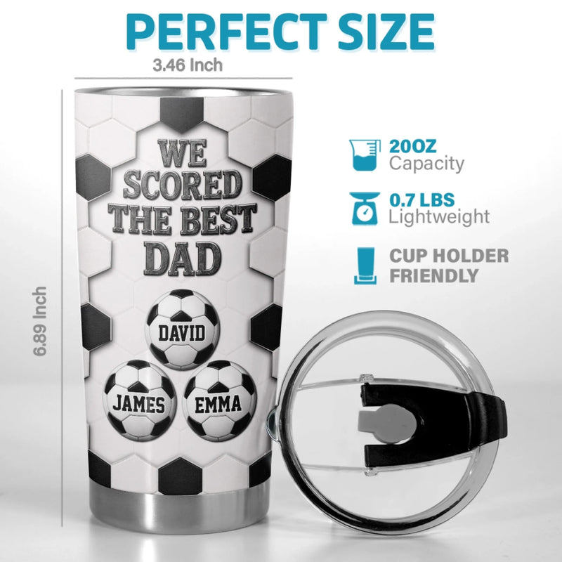 Custom LA 2026 Soccer Dad Tumbler - Personalized Father's Day Birthday Gifts For Dad, Grandpa, Soccer Lovers, Sports Fans, Sports Lovers - Fueled By Coffee And Soccer