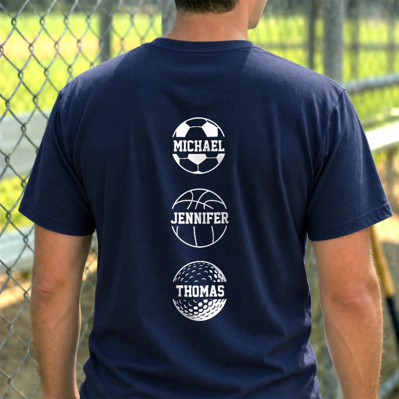 Custom T-shirt - Personalized Father's Day Birthday Gifts For Dad, Grandpa - More Balls More Fun