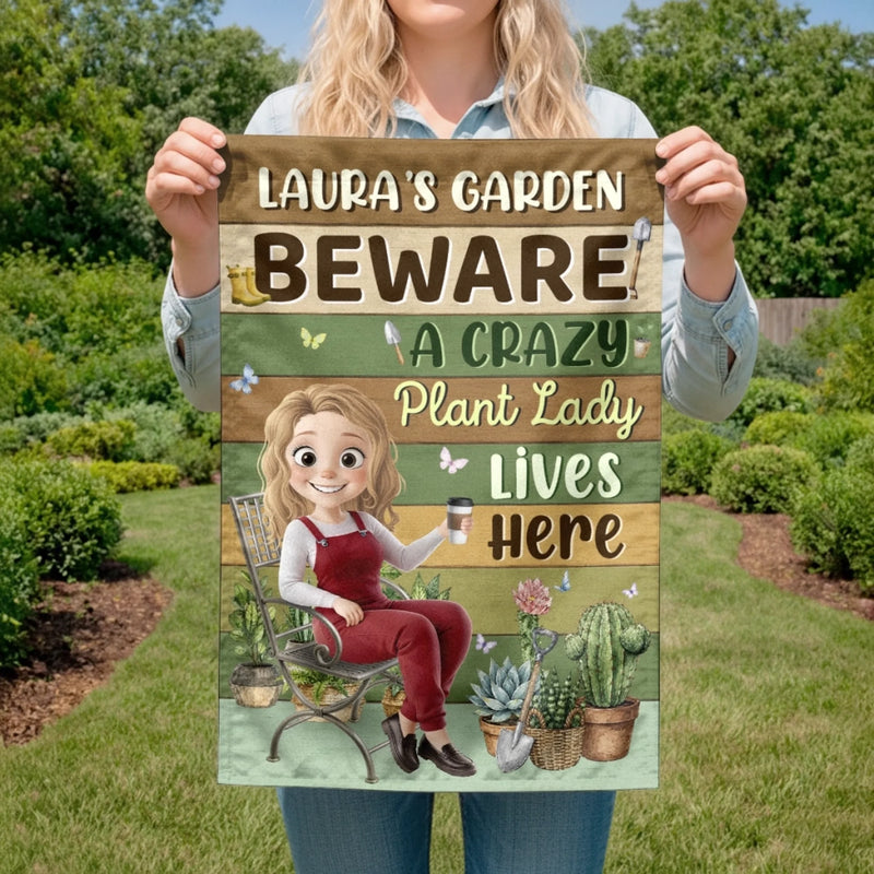 Custom Flag - Personalized Birthday Garden Gifts For Gardeners - Welcome To Her Happy Corner