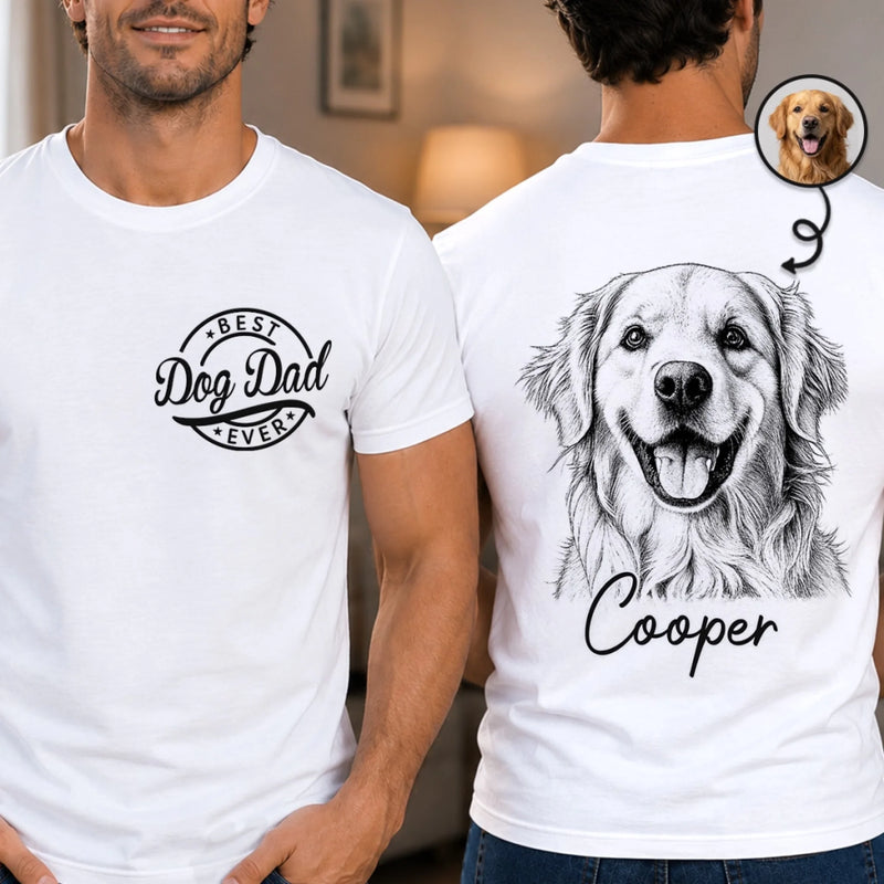 Custom Photo T-shirt - Personalized Father's Day Birthday Gifts For Dog Cat Lovers, Dog Dad And Mom, Cat Owners - Pets Make Every Day Brighter