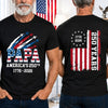 Custom T-shirt - Personalized Father's Day America 250th Anniversary Gifts For Dad, Grandpa - Proud American Since Birth