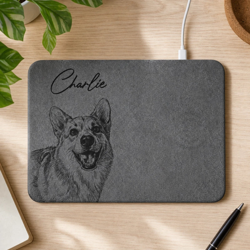Custom Photo Charging Mat - Personalized Father's Day Birthday Gifts For Dog Cat Lovers, Dog Dad And Mom, Cat Owners - Pets Make A House Home