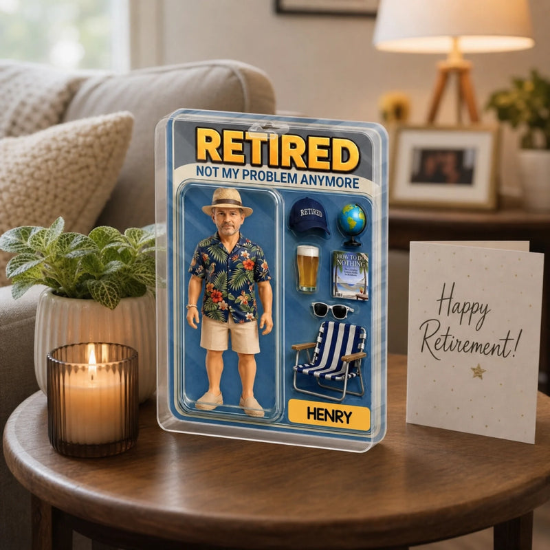 Custom Photo Action Figure Toy Box Acrylic Plaque - Personalized Retirement Gifts For Women, Men - Best Retirement Edition Ever