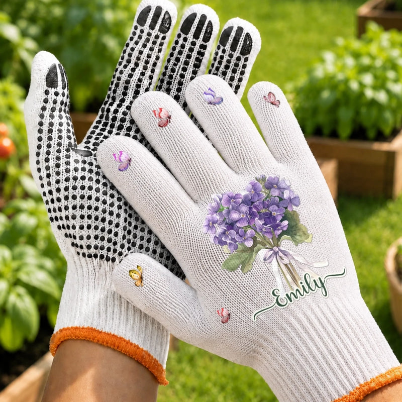 Custom Gardening Gloves - Personalized Birthday Garden Gifts For Gardeners - Gathering Sweet Summer Moments