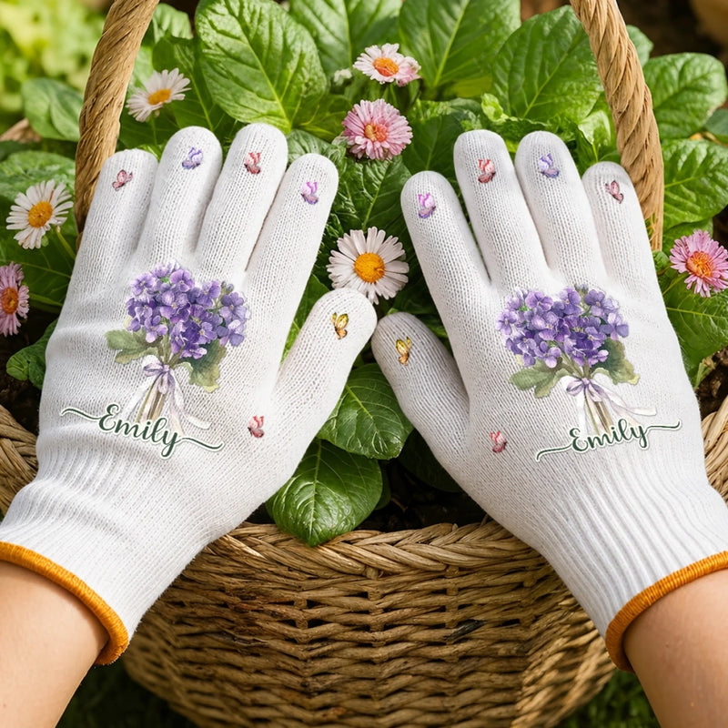 Custom Gardening Gloves - Personalized Birthday Garden Gifts For Gardeners - Gathering Sweet Summer Moments