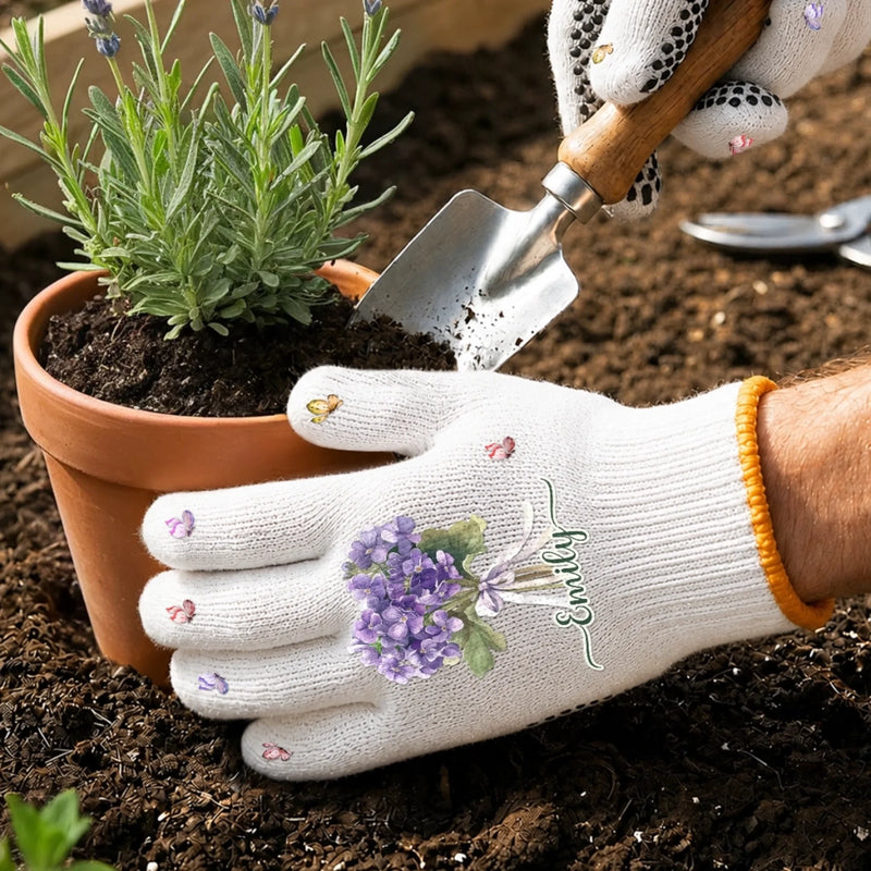 Custom Gardening Gloves - Personalized Birthday Garden Gifts For Gardeners - Gathering Sweet Summer Moments