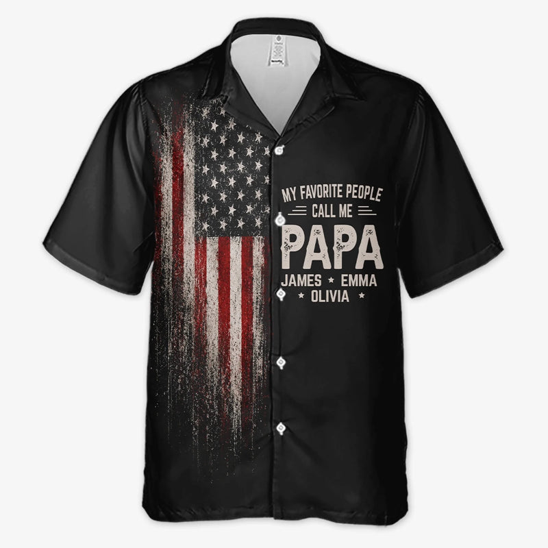 Custom Unisex Tropical Hawaiian Aloha Shirt - Personalized America 250th Anniversary Father's Day Gifts For Dad, Grandpa - Proud Dad Strong Legacy