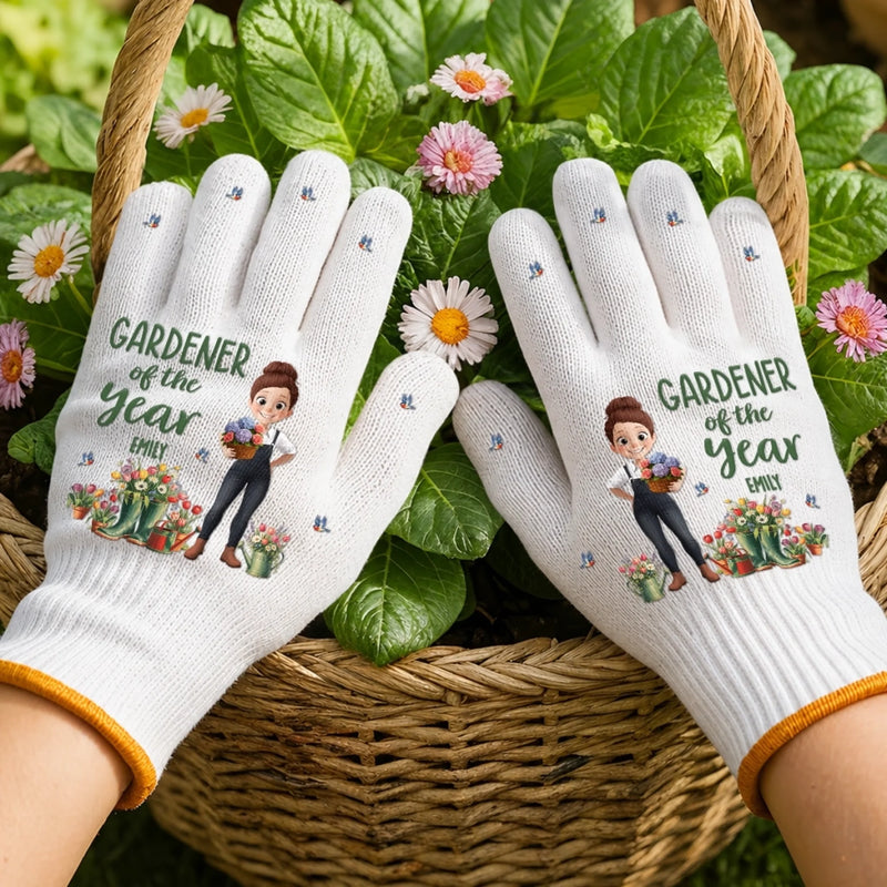 Custom Gardening Gloves - Personalized Birthday Garden Gifts For Gardeners - Gardener Of The Year