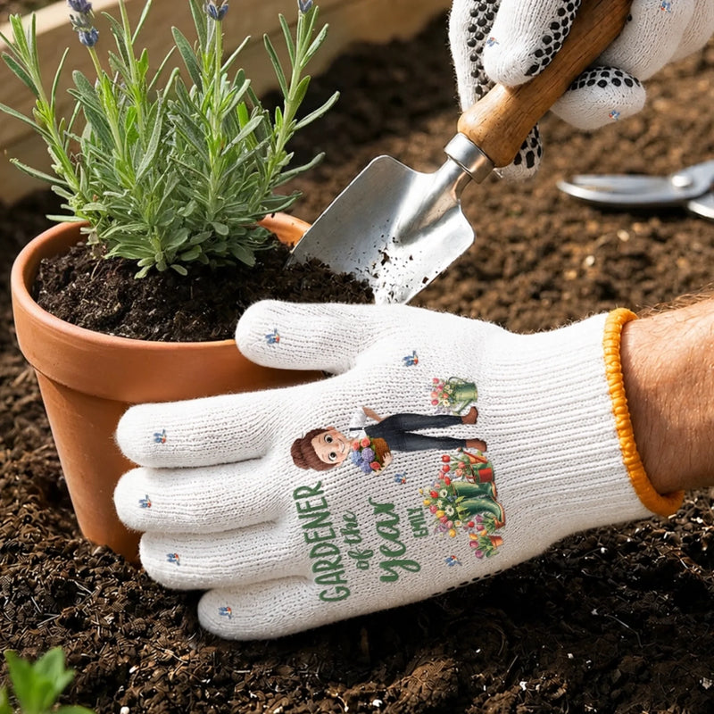 Custom Gardening Gloves - Personalized Birthday Garden Gifts For Gardeners - Gardener Of The Year