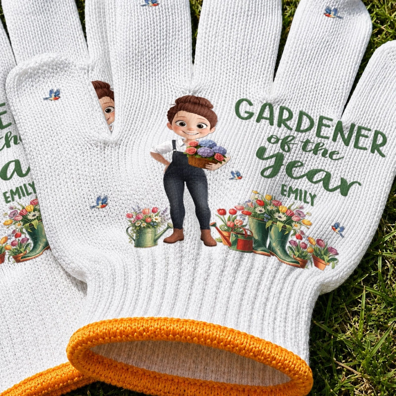 Custom Gardening Gloves - Personalized Birthday Garden Gifts For Gardeners - Gardener Of The Year