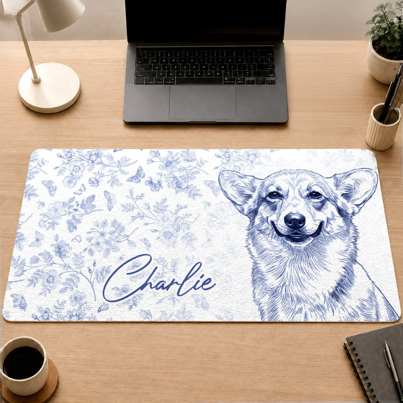 Custom Photo Desk Mat - Personalized Birthday Gifts For Dog Cat Lovers, Dog Dad And Mom, Cat Owners - Forever Etched In My Heart