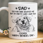 Custom Photo Mug - Personalized Father's Day Birthday Gifts For Dog Cat Lovers, Dog Dad, Cat Owners - You Adopted Me, I Trained You