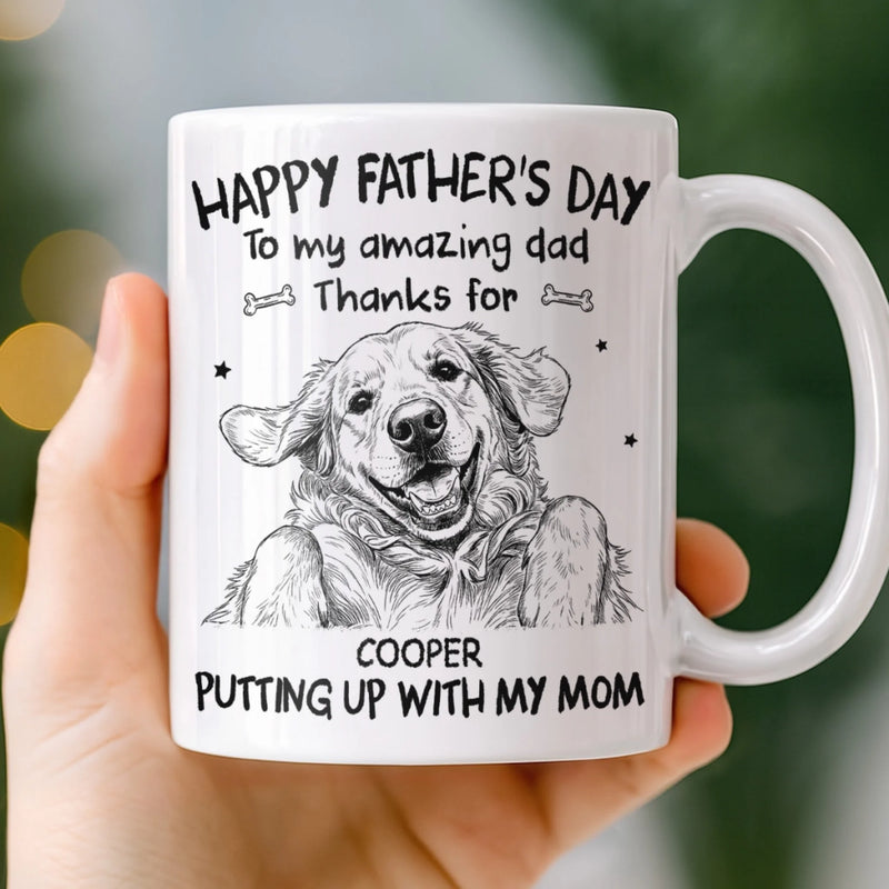 Custom Photo Mug - Personalized Father's Day Birthday Gifts For Dog Cat Lovers, Dog Dad, Cat Owners - To The Amazing Dad