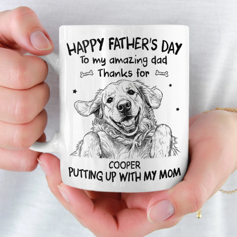 Custom Photo Mug - Personalized Father's Day Birthday Gifts For Dog Cat Lovers, Dog Dad, Cat Owners - To The Amazing Dad