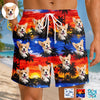 Custom Photo Tropical Hawaiian Aloha Men Beach Shorts - Personalized Summer Vacation And Travel Gifts For Dog Cat Lovers, Dog Dad And Mom, Cat Owners - Patriotic Paws Vibes
