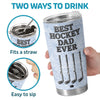 Custom Hockey Tumbler - Personalized Father's Day Birthday Gifts For Dad, Grandpa, Hockey Lovers, Sports Fans, Sports Lovers - Best Hockey Dad Ever