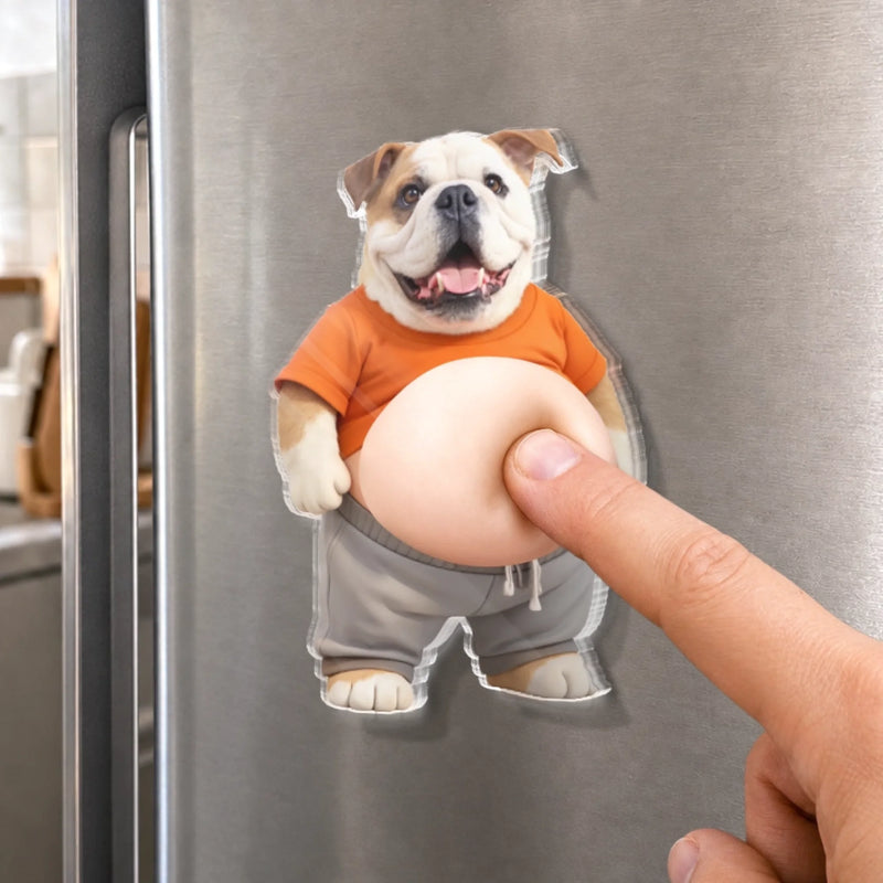 Custom Photo Squishy Acrylic Fridge Magnet – Personalized Birthday Gifts For Dog Cat Lovers, Dog Dad And Mom, Cat Owners - Professional Comedian In Fur
