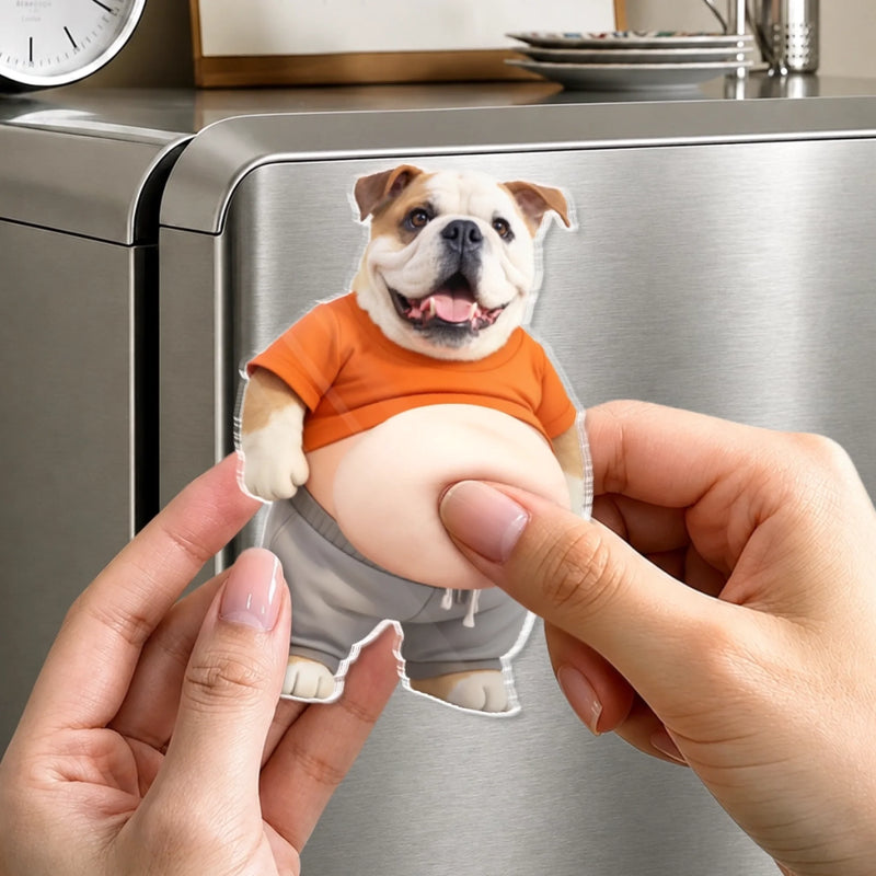 Custom Photo Squishy Acrylic Fridge Magnet – Personalized Birthday Gifts For Dog Cat Lovers, Dog Dad And Mom, Cat Owners - Professional Comedian In Fur