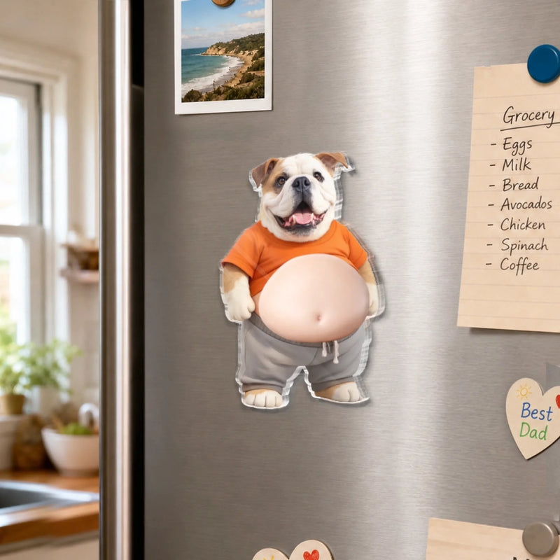 Custom Photo Squishy Acrylic Fridge Magnet – Personalized Birthday Gifts For Dog Cat Lovers, Dog Dad And Mom, Cat Owners - Professional Comedian In Fur