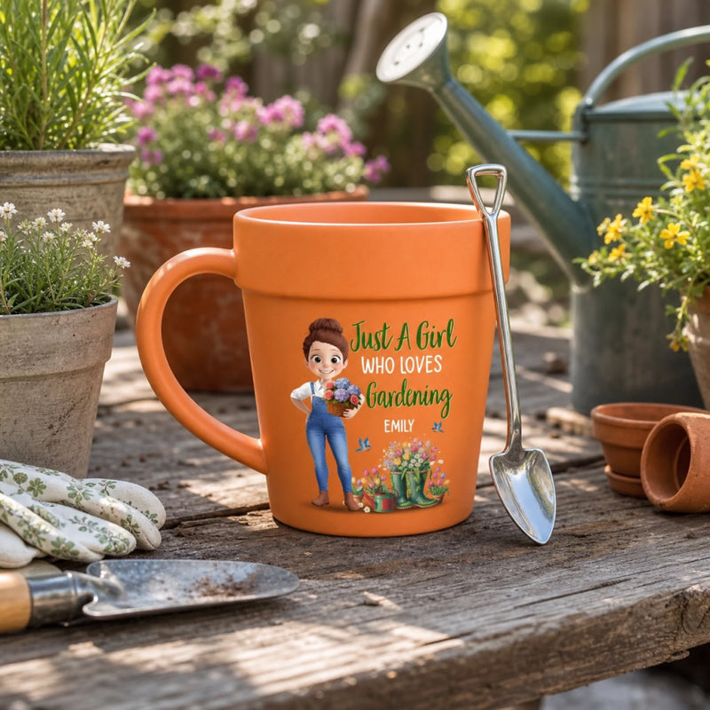 Custom Plant Pot Ceramic Mug - Personalized Garden Gifts For Gardeners - Seeds Of Love, Flowers Of Joy - Flower Pot Mug
