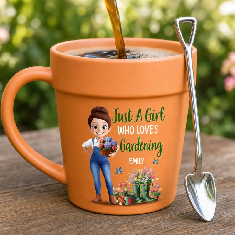 Custom Plant Pot Ceramic Mug - Personalized Garden Gifts For Gardeners - Seeds Of Love, Flowers Of Joy - Flower Pot Mug