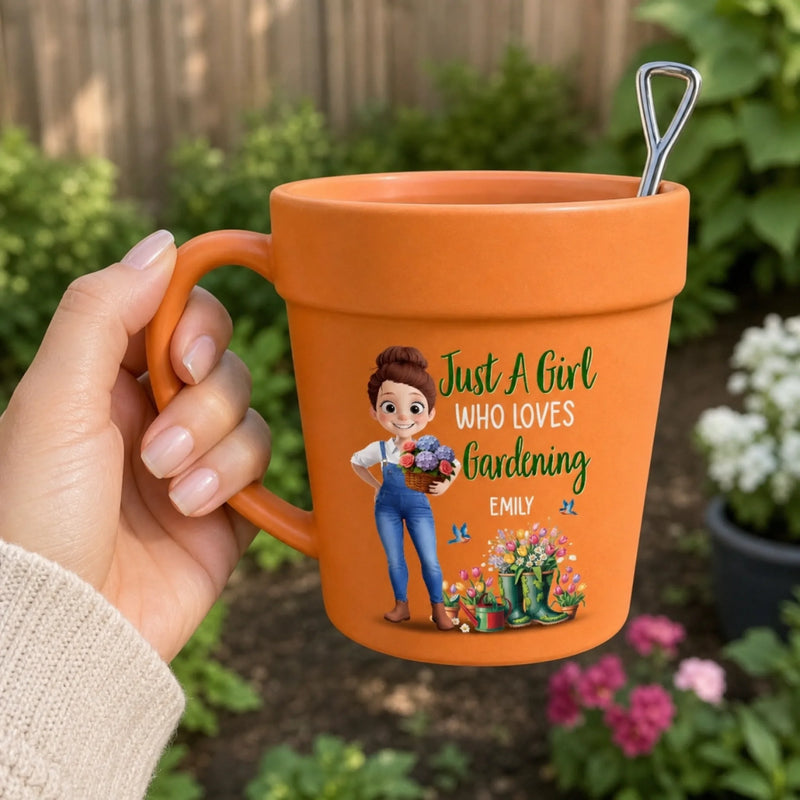Custom Plant Pot Ceramic Mug - Personalized Garden Gifts For Gardeners - Seeds Of Love, Flowers Of Joy - Flower Pot Mug