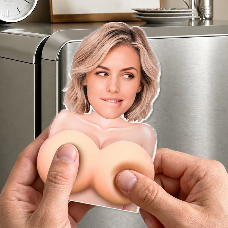 Custom Photo Squishy Acrylic Fridge Magnet – Personalized Anniversary Wedding Gifts For Husband And Wife, Him And Her – Thanks For Putting Up With Me