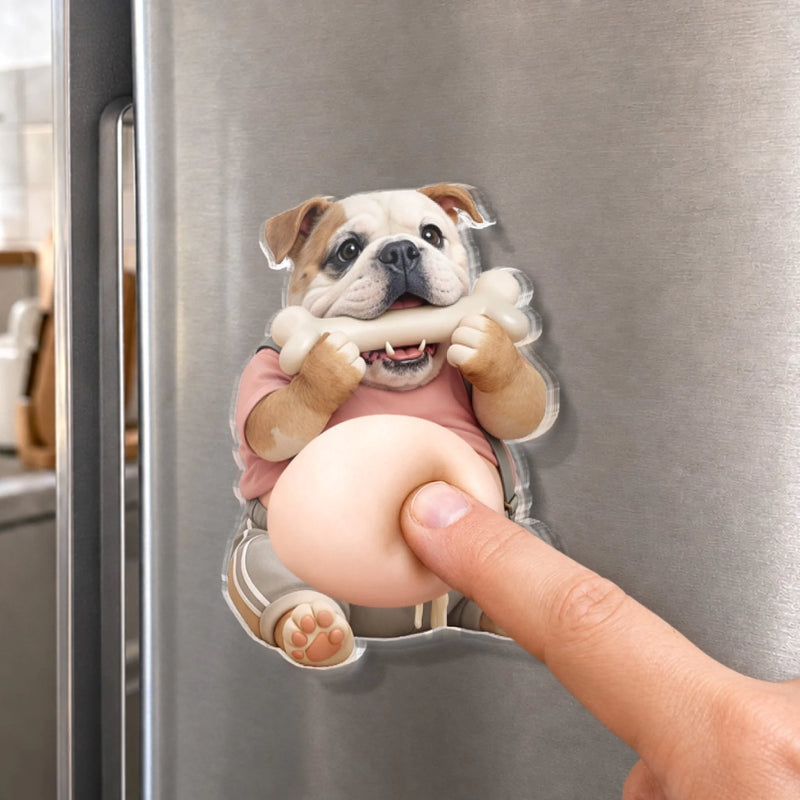 Custom Photo Squishy Acrylic Fridge Magnet – Personalized Birthday Gifts For Dog Cat Lovers, Dog Dad And Mom, Cat Owners - Behold The Glorious Roundness