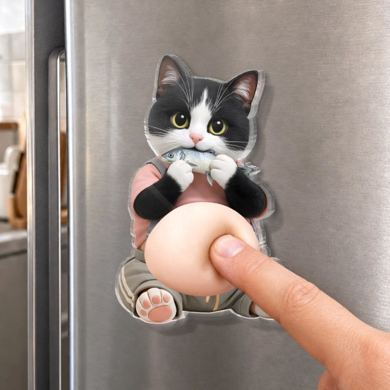 Custom Photo Squishy Acrylic Fridge Magnet – Personalized Birthday Gifts For Dog Cat Lovers, Dog Dad And Mom, Cat Owners - Behold The Glorious Roundness