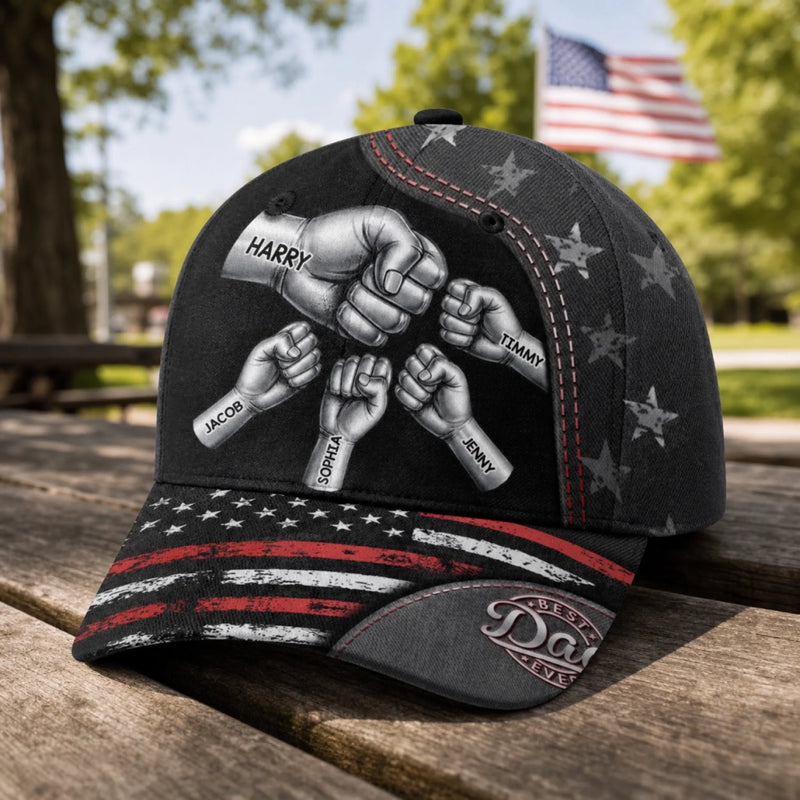Custom Hat, All Over Print Classic Cap - Personalized Birthday Gifts For Dad, Grandpa - Grandpa Love Stands Tall