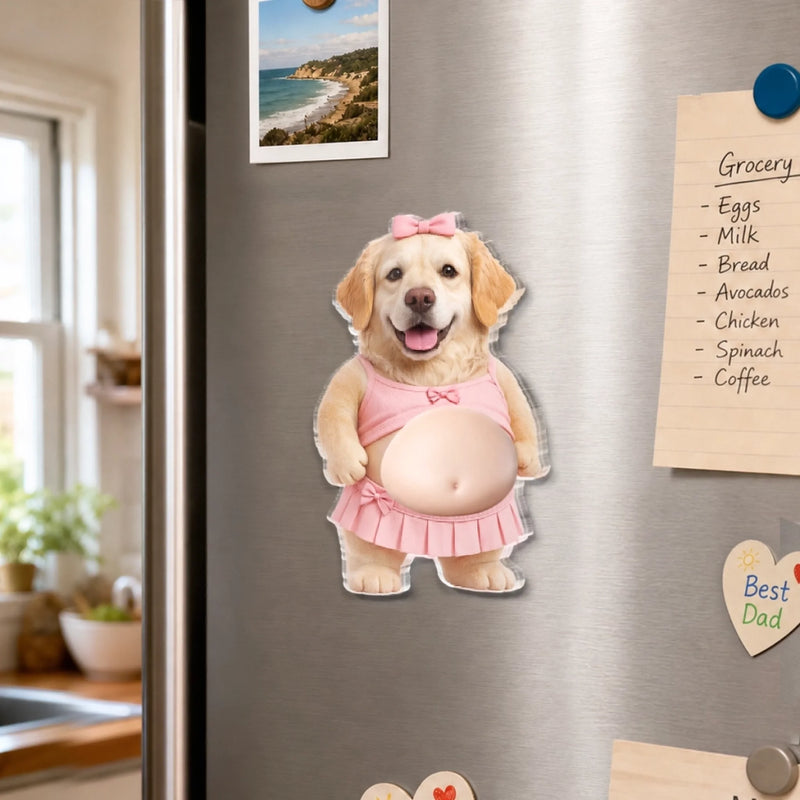 Custom Photo Squishy Acrylic Fridge Magnet – Personalized Birthday Gifts For Dog Cat Lovers, Dog Dad And Mom, Cat Owners - My Favorite Daily Giggle