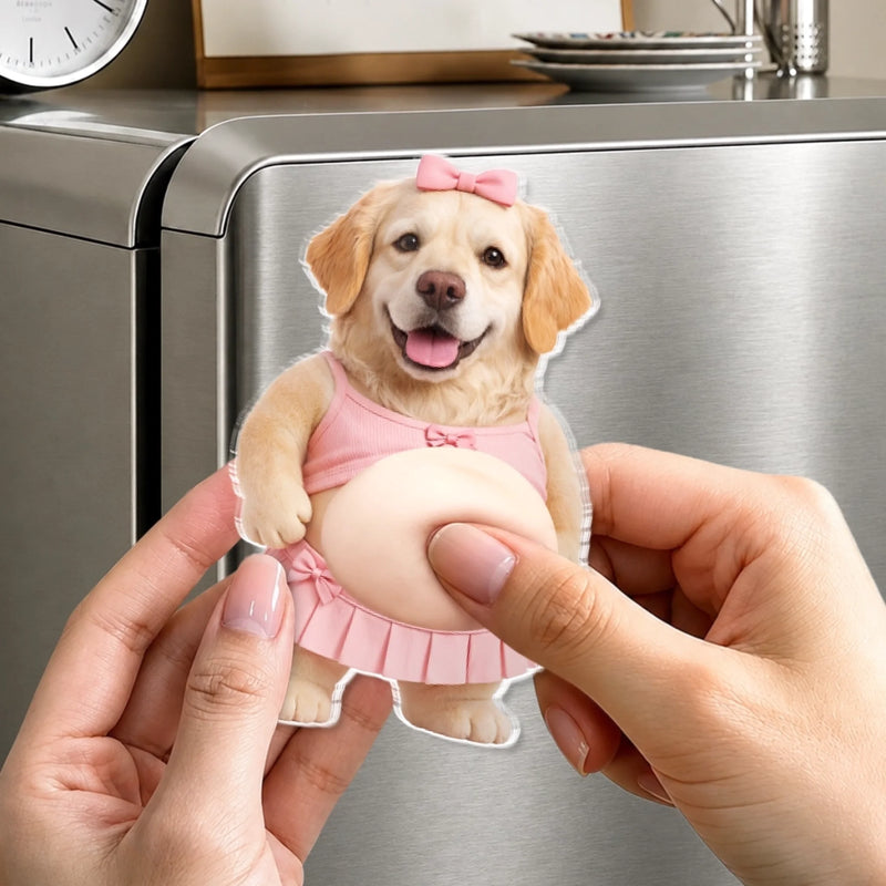 Custom Photo Squishy Acrylic Fridge Magnet – Personalized Birthday Gifts For Dog Cat Lovers, Dog Dad And Mom, Cat Owners - My Favorite Daily Giggle