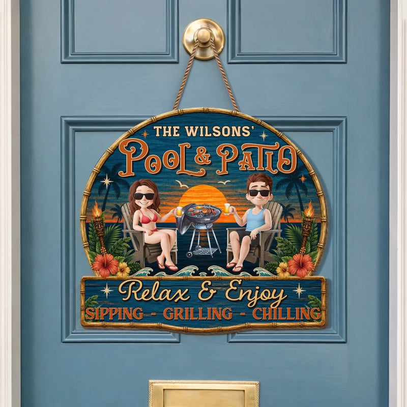Custom Wood Sign - Personalized Summer Vacation And Travel Gifts For Husband And Wife, Him And Her - Chasing Golden Hours Together