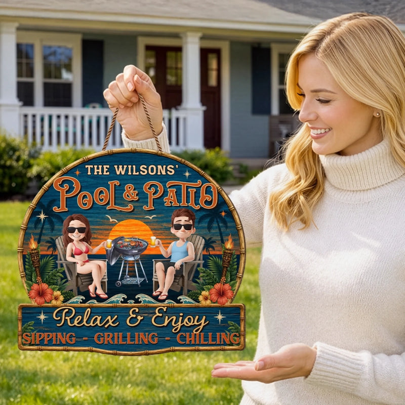 Custom Wood Sign - Personalized Summer Vacation And Travel Gifts For Husband And Wife, Him And Her - Chasing Golden Hours Together