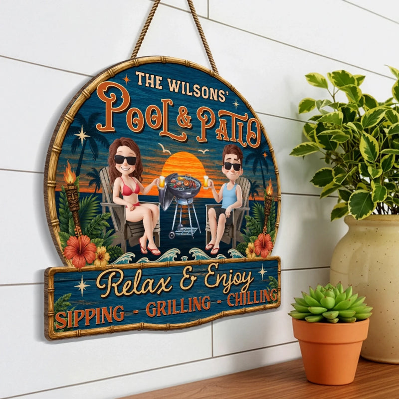 Custom Wood Sign - Personalized Summer Vacation And Travel Gifts For Husband And Wife, Him And Her - Chasing Golden Hours Together
