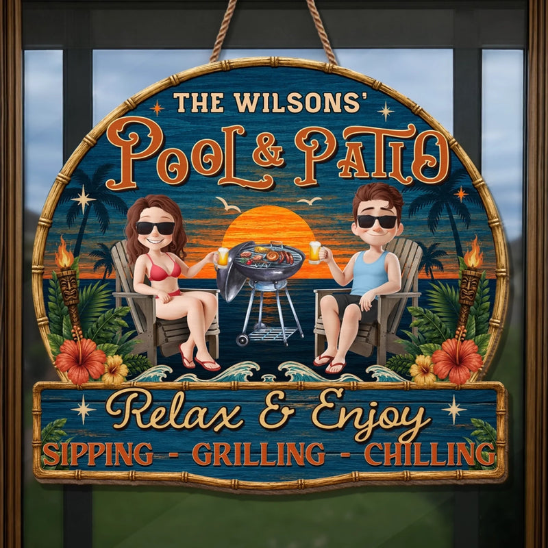 Custom Wood Sign - Personalized Summer Vacation And Travel Gifts For Husband And Wife, Him And Her - Chasing Golden Hours Together