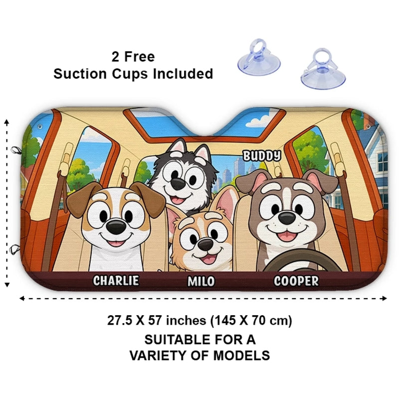 Custom Auto Windshield Sunshade, Car Window Protector - Personalized Birthday Gifts For Dog Cat Lovers, Dog Dad And Mom, Cat Owners - Paws Make Life Better