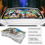 Custom Auto Windshield Sunshade, Car Window Protector - Personalized Birthday Gifts For Dog Cat Lovers, Dog Dad And Mom, Cat Owners - Life’s Better With Paws